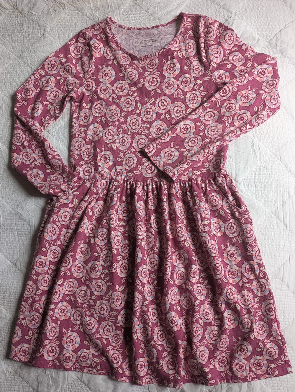 NWOT...Garnet Hill "Green Cotton" Girls Dress Size L
